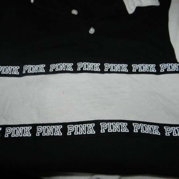 PINK Victoria's Secret Collared Long Sleeve Polo Shirt  Women's M 🆕⌚📦🏃💨🚚 - Picture 11 of 16